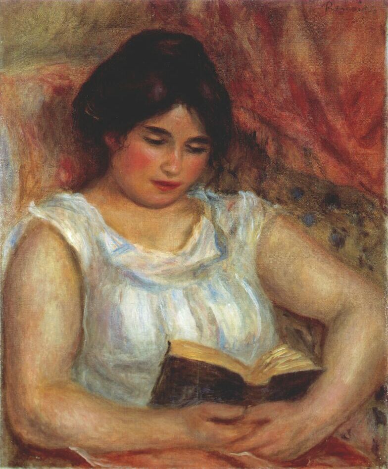 Gabrielle reading - Pierre-Auguste Renoir painting on canvas